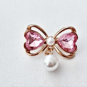 Pink Bow Brooch